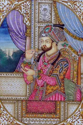 Miniaturemaleri af Mughul-kejser Shah Jahan Indien Asien