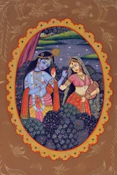 Miniaturemaleri af Radha Krishna