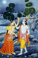 Miniaturemalerier af Radha Krishna