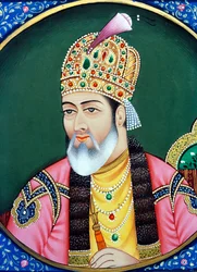 Mughal-kejser Shah Jahan Miniaturemaleri på papir