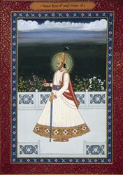 Maleri af Sawai Jai Singh, tidligere hersker, Jaipur, grundlægger (1700-1743), Rajasthan, Indien