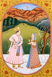 Årskalenderbillede og -maleri til en hinduistisk måned Jeth, Indien