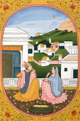 Årskalenderbillede og maleri til en hinduistisk måned Paush, Indien