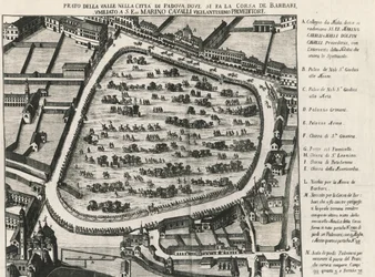 Gammelt layout af Prato della Valle, største plads i Padua, Italien