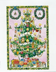 Juletræ (farve litho)