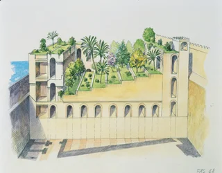 Nebukadnesars palads, Babylon, med hængende haver