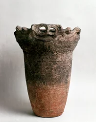 Stor terracotta vase fra Fukushima, Jomon periode 16.-10. århundrede f.Kr