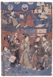 Scene foran Shrine Collection Stage (farvet træsnit)