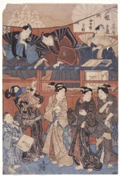 Scene foran Shrine Collection Stage (farvet træsnit)