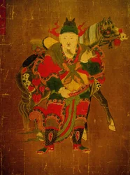 Helvedes budbringer med hest, maleri på hamprulle, Joseon-perioden (Choseon, Choson) (1392-1910), Kree. Seoul National Museum, Republikken Korea
