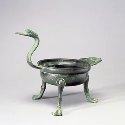 Stativ med ænderhovedhåndtag, Paekche Kingdom, 6.-7. århundrede (bronze)