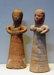 Kvinder, der bringer ofre, fra Achziv, det nordlige Israel, 8.-7. århundrede f.Kr. (keramik)