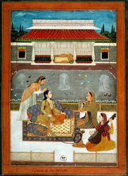 En indisk prinsesse har sit miniaturetoilet fra Mughole School of 1740.