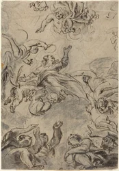 The Assumption of the Virgin, midten af det 17. århundrede (pen og blæk)