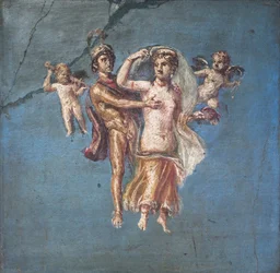 Mars og Venus på en blå baggrund, Herculaneum