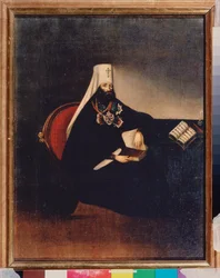 Portræt af Metropolitan Filaret i Moskva (1782-1867). Anonymt maleri, olie på lærred, begyndelsen af ​​1800-tallet. Russisk kunst, primitivisme. Statens Historiske Museum, Moskva.