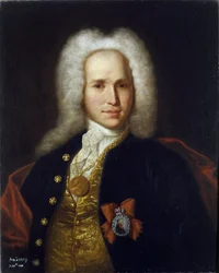 Portræt af videnskabsmanden, militæringeniøren og opfinderen Andrey Nartov (1683-1756). (Portræt af videnskabsmanden, militæringeniøren og opfinderen A. Nartov). Anonymt maleri, olie på lærred, omkring 1725. Russisk kunst