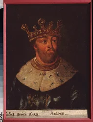 Portræt af zar Boris Fedorovitch Godunov af Rusland (1552-1605). Maleri af en russisk mester, olie på lærred