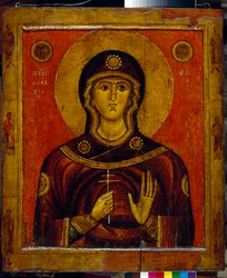 Saint Juliana of Nicomedia (begyndelsen af ​​det 4. århundrede) (Saint Juliana) - Ikon for Novgorod-traditionen (Rusland), tempera på træ, begyndelsen af ​​det 13. århundrede - Statens Tretyakov-galleri, Moskva