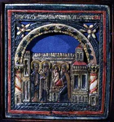 Præsentationen af Kristus i templet (udskåret træ og polykrom)