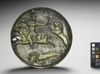Fad: King Hormizd II eller Hormizd III Jagtløver, 400-600 (forgyldt sølv)