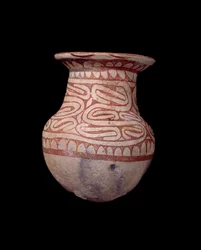 Civilization Ban Chieng: malet vase. 650 f.Kr. Fra Thailand. Paris, Musee Guimet, Musee national des Arts Asian.