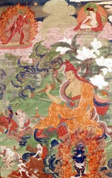 Tryllekunstneren Abhayakava fra Bengalen, Tibetan Thai-Ka, Musée Guimet, Paris