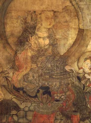 Tibetansk kultur: Manjushri (manjusri). Blæk på silke, størrelse: 96x60