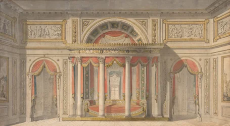 Design til et soveværelse, 1785-1838.