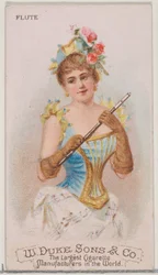 Fløjte, fra Musical Instruments-serien N82 til Duke-cigaretter, 1888., 1888.