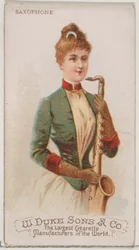 Saxofon, fra Musical Instruments-serien N82 til Duke-cigaretter, 1888., 1888.