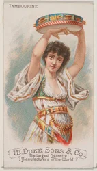 Tamburin, fra Musical Instruments-serien N82 til Duke-cigaretter, 1888., 1888.