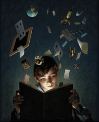 Et barns fantasi fanget af en bog, 2012