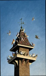 Dawn Chorus, 2016 (scratchboard, farvelagt digitalt)