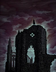 Dracula, 2010 (scratchboard, farvelagt digitalt)