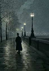 Sherlock Holmes, 2004 (scratchboard, farvelagt digitalt)