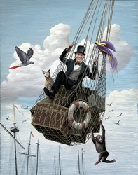 The Voyages of Doctor Dolittle, 2012 (scratchboard, farvelagt digitalt)