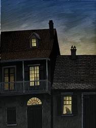 Vieux Carré, 2009 (scratchboard, farvelagt digitalt)