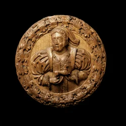 Roundel, menes at repræsentere Margaret Tudor, fra loftet i Kings Presence Chamber i Stirling Castle, 1540 (egetræ)