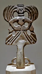 Art Scythian (Scythian civilisation eller Scythia): bronze tank ornament fra Ukraine, 5. - 3. århundrede f.Kr. Sankt Petersborg, Eremitagemuseet