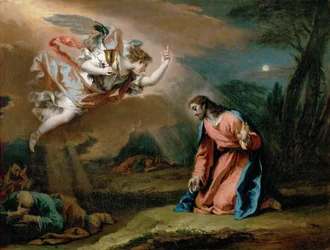 Agonie dans le jardin - Kvalen i haven, af Ricci, Sebastiano (1659-1734). Olie på lærred, ca 1730. Mål: 59x77 cm. Kunsthistorisk museum, Vienne