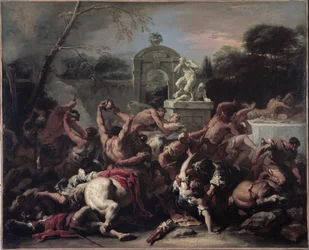 Lapiths and the Centaurs - Battle between Lapiths and Centaurs. Painting by Sebastiano Riccidani