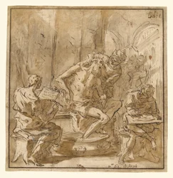 Senecas død (recto); Studie af en mand (verso)