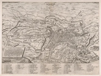 Mirror of Roman Magnificence: Udsigt over Rom fra nord, 1561., 1561.