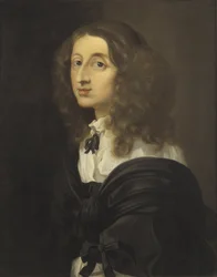 La reine Christine de Suede - Portræt af dronning Christina af Sverige (1626-1689), af Bourdon, Sebastien (1616-1671). Olie på lærred. Mål: 72x58 cm. Nationalmuseum Stockholm