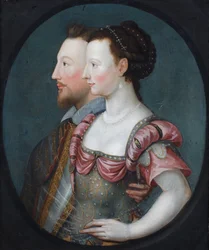 Et profilportræt af en dame og en herre, som siges at være Philip Sydney og hans søster Lady Pembroke (olie på lærred)