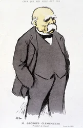 Portræt af Georges Clémenceau - dess. af Sem (1863 - 1934), i ""Fantasio"" af 01/02/1918, no. 265