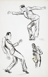 To herrer i smoking opfører La Danse Havas til saxofon, fra White Bottoms, udg. 1927