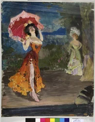 Danser - Vinogradov, Sergei Arsenyevich (1869-1938) - Tidligt 1900-tallet - Tempera på papir -