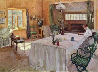 I kunstnerens hus Konstantin Korovin (1861-1939) 1907 (olie på lærred)